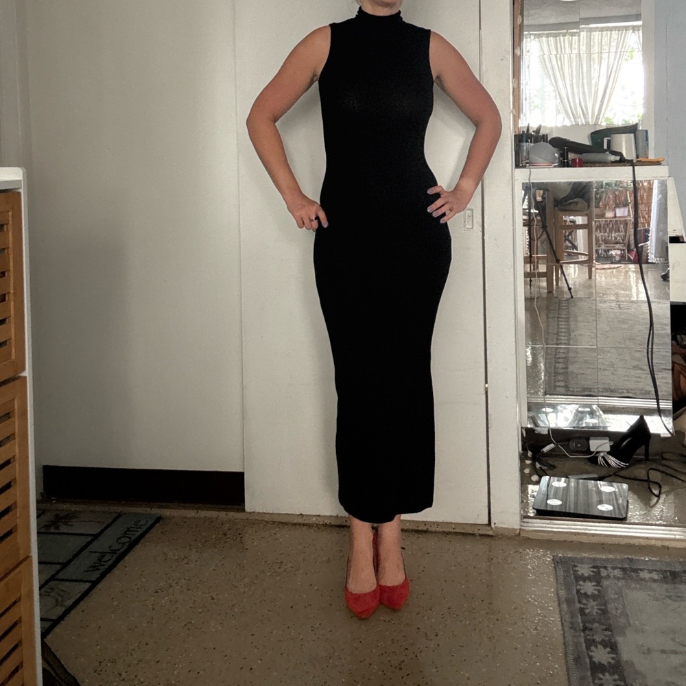 French Connection Black Long Sleeveless Dress